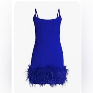 Line and Dot Louisa Feather-Trim Minidress